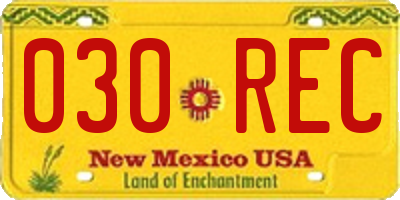 NM license plate 030REC