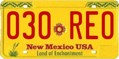 NM license plate 030REO