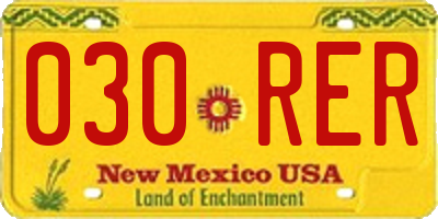 NM license plate 030RER