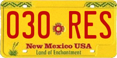 NM license plate 030RES