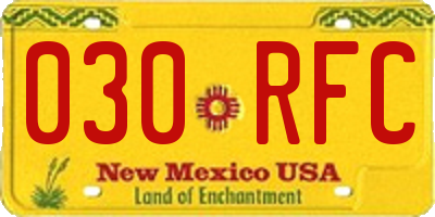 NM license plate 030RFC