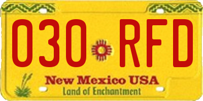 NM license plate 030RFD