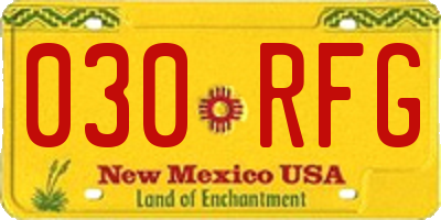 NM license plate 030RFG