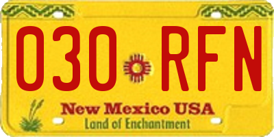 NM license plate 030RFN