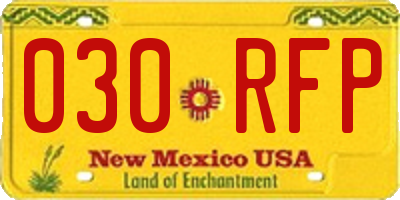 NM license plate 030RFP