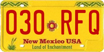 NM license plate 030RFQ