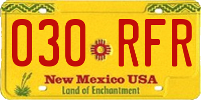 NM license plate 030RFR
