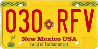 NM license plate 030RFV