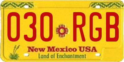 NM license plate 030RGB