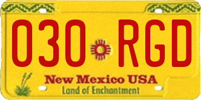 NM license plate 030RGD