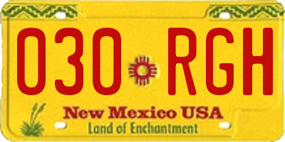 NM license plate 030RGH