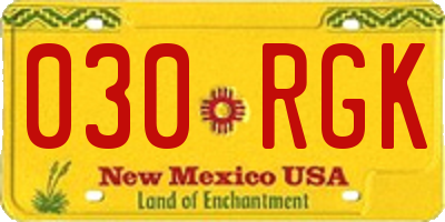 NM license plate 030RGK