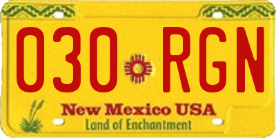 NM license plate 030RGN