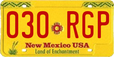 NM license plate 030RGP