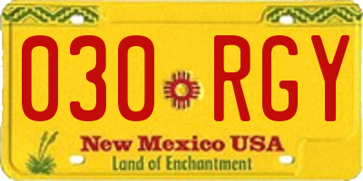 NM license plate 030RGY