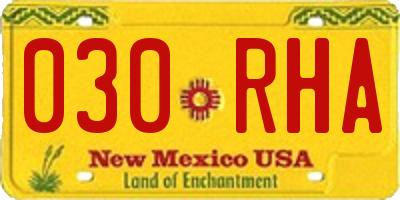 NM license plate 030RHA