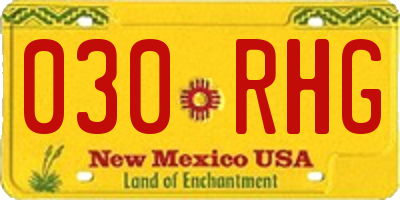NM license plate 030RHG