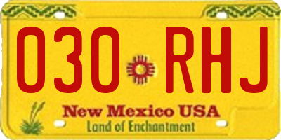 NM license plate 030RHJ