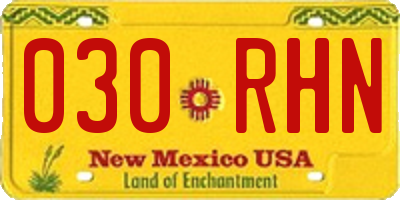 NM license plate 030RHN