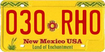 NM license plate 030RHO