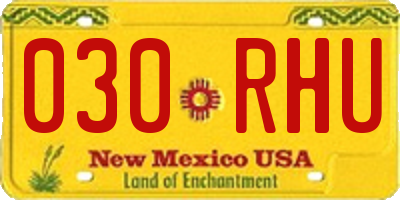 NM license plate 030RHU