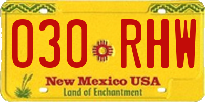 NM license plate 030RHW
