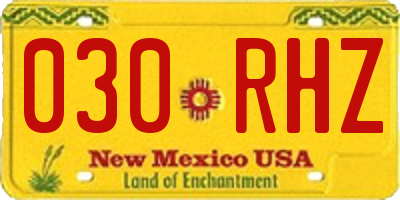 NM license plate 030RHZ