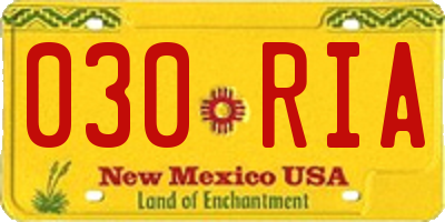 NM license plate 030RIA