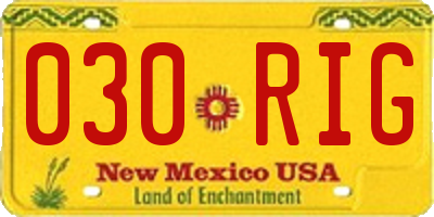 NM license plate 030RIG