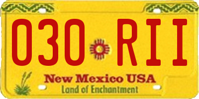 NM license plate 030RII
