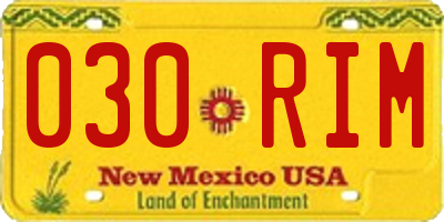 NM license plate 030RIM