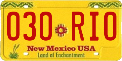 NM license plate 030RIO