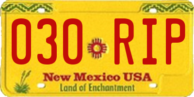 NM license plate 030RIP