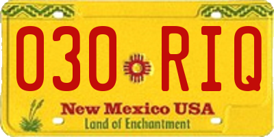 NM license plate 030RIQ