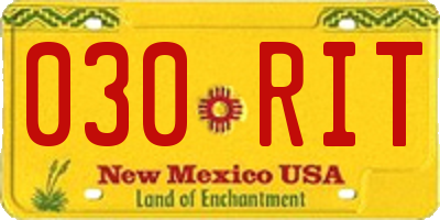 NM license plate 030RIT