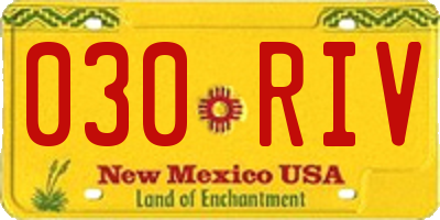 NM license plate 030RIV