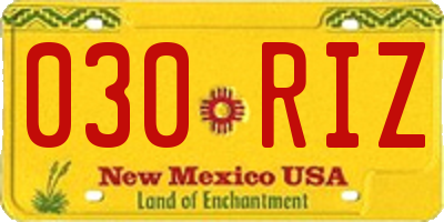 NM license plate 030RIZ