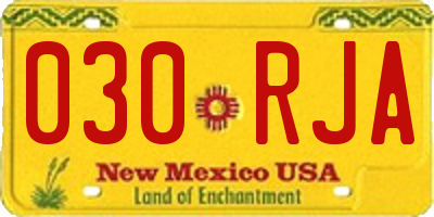 NM license plate 030RJA