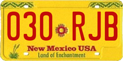 NM license plate 030RJB