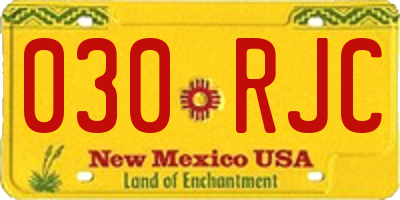 NM license plate 030RJC