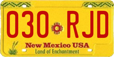 NM license plate 030RJD