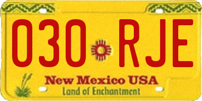 NM license plate 030RJE