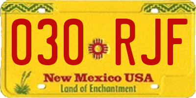 NM license plate 030RJF