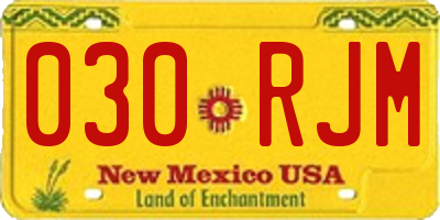 NM license plate 030RJM