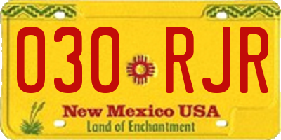NM license plate 030RJR