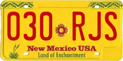 NM license plate 030RJS