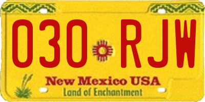 NM license plate 030RJW