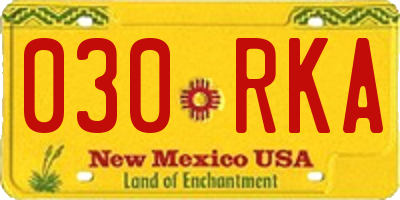 NM license plate 030RKA
