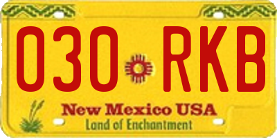 NM license plate 030RKB