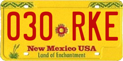 NM license plate 030RKE
